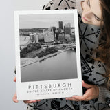 Pittsburgh Usa Black And White Art Canvas Prints Wall Art Home Decor