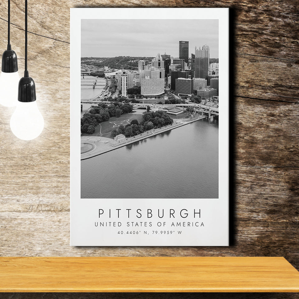 Pittsburgh Usa Black And White Art Canvas Prints Wall Art Home Decor