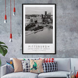 Pittsburgh Usa Black And White Art Framed Art Prints Wall Art Decor, Framed Picture