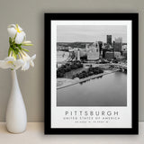 Pittsburgh Usa Black And White Art Framed Art Prints Wall Art Decor, Framed Picture