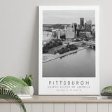 Pittsburgh Usa Black And White Art Canvas Prints Wall Art Home Decor