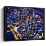 Pittsburgh, Pittsburgh Skyline100 Framed Canvas Prints Wall Art Decor, Black Floating Frame