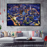 Pittsburgh, Pittsburgh Skyline100 Framed Canvas Prints Wall Art Decor, Black Floating Frame