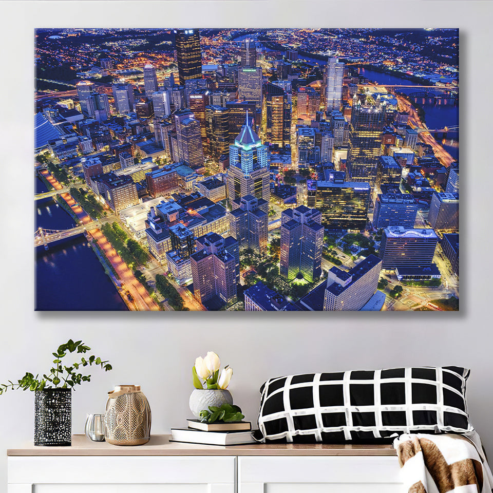 Pittsburgh, Pittsburgh Skyline100 Canvas Prints Wall Art Home Decor - Painting Canvas, Ready to hang
