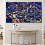 Pittsburgh, Pittsburgh Skyline100 5 Panels B,Large Canvas,Canvas Prints Wall Art Home Decor