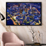 Pittsburgh, Pittsburgh Skyline100 Framed Canvas Prints Wall Art Decor, Black Floating Frame