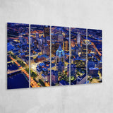 Pittsburgh, Pittsburgh Skyline100 5 Panels B,Large Canvas,Canvas Prints Wall Art Home Decor