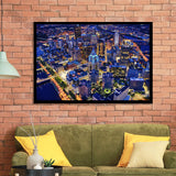 Pittsburgh, Pittsburgh Skyline100 Framed Art Prints Wall Art Decor,Black Frame, Ready to hang