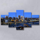 Pittsburgh, Pittsburgh Skyline Multi Panels,Canvas Prints Wall Art Home Decor