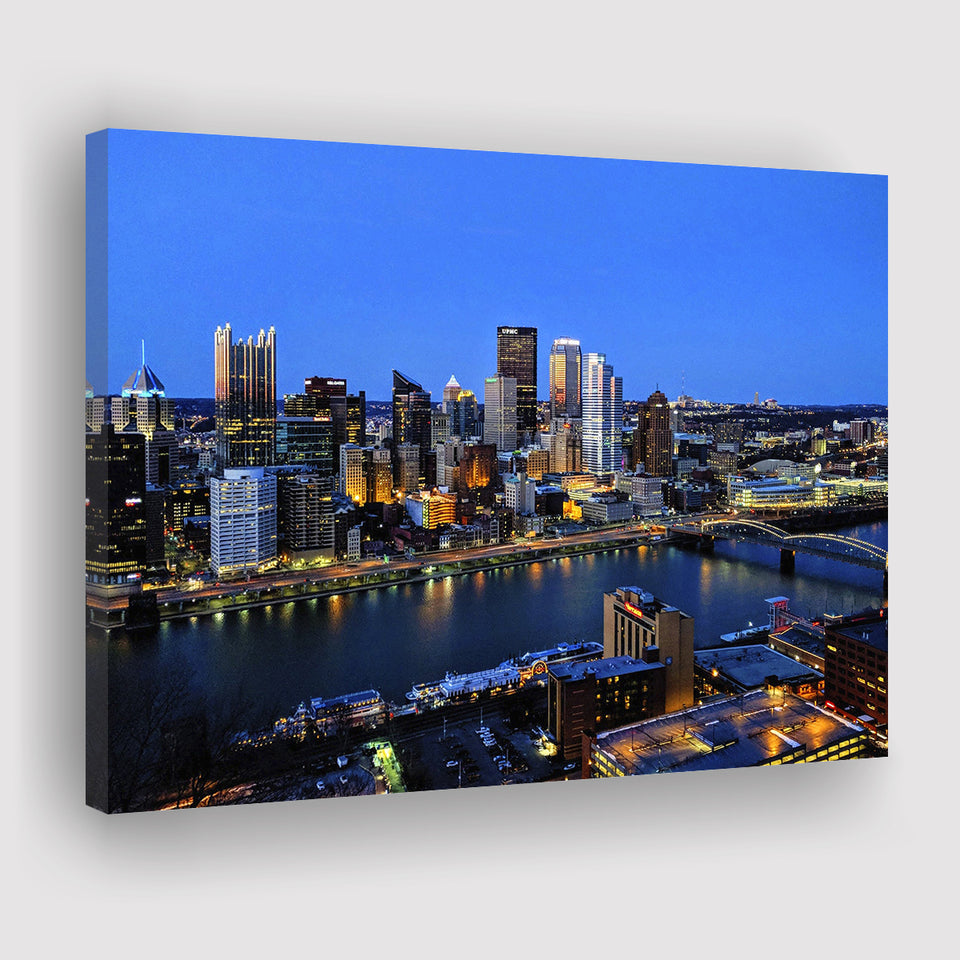 Pittsburgh, Pittsburgh Skyline Canvas Prints Wall Art Home Decor - Painting Canvas, Ready to hang