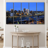 Pittsburgh, Pittsburgh Skyline 5 Panels B,Large Canvas,Canvas Prints Wall Art Home Decor