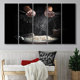 Pizza, Chef Gift 5 Panels B,Large Canvas,Canvas Prints Wall Art Home Decor