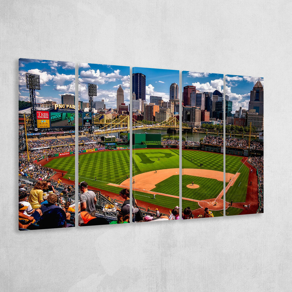 Pnc Park Pennsylvania, Stadium Canvas, Sport Art, Gift for him, Multi Panels B, Canvas Prints Wall Art Decor