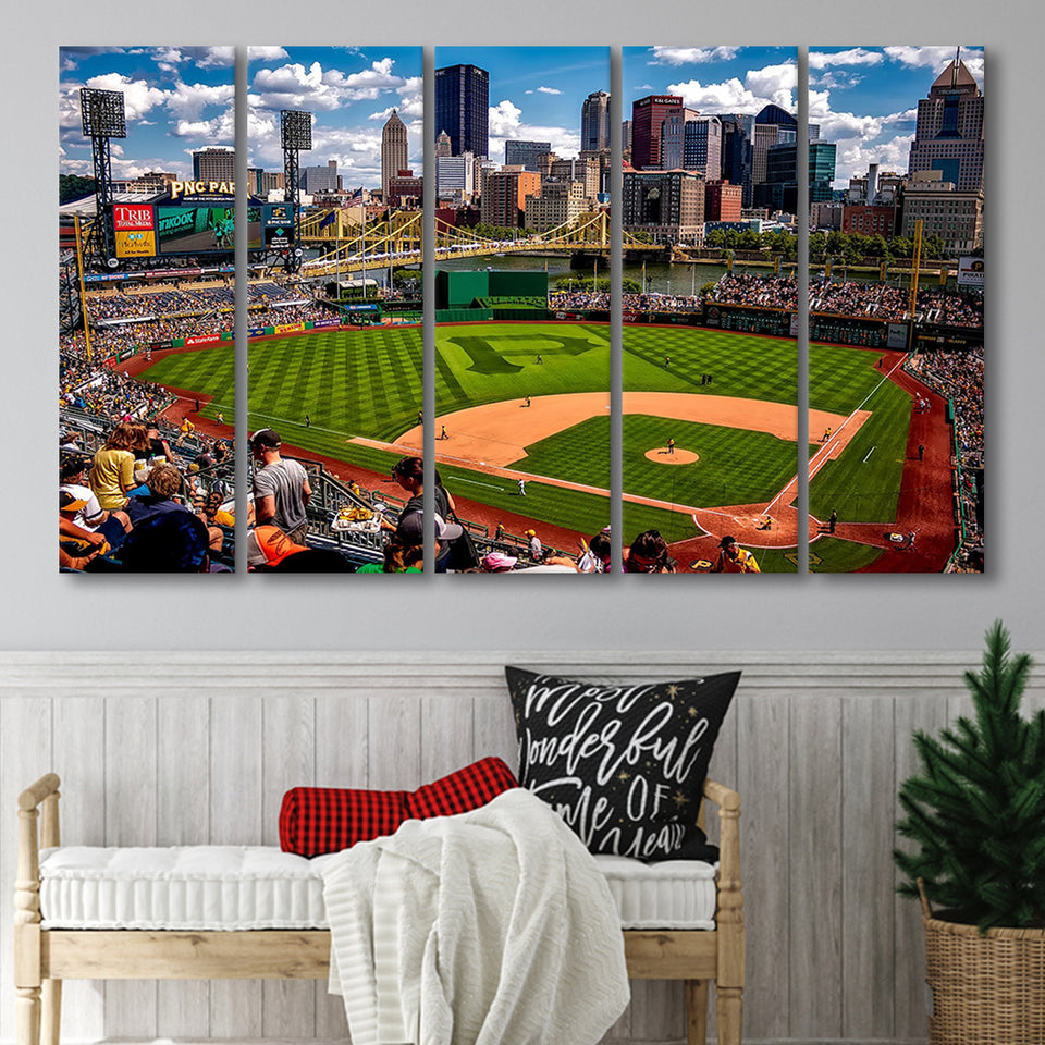 Pnc Park Pennsylvania, Stadium Canvas, Sport Art, Gift for him, Multi Panels B, Canvas Prints Wall Art Decor