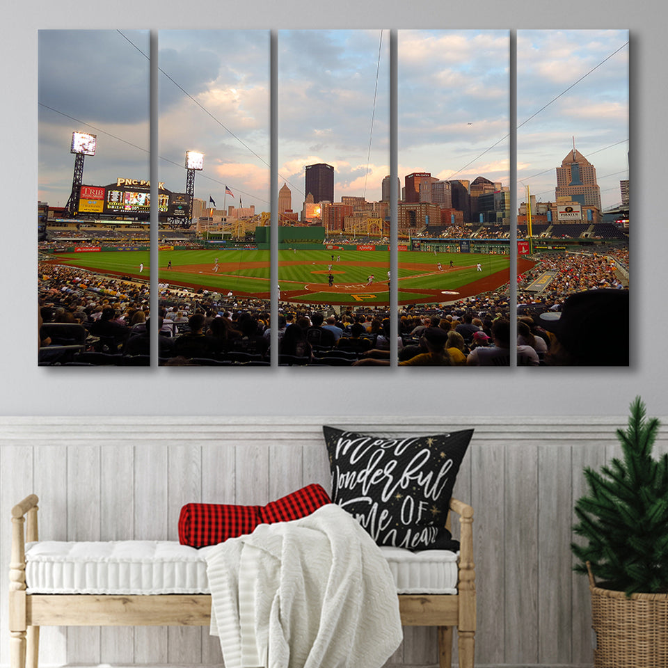 Pnc Park Pittsburgh Pennsylvania, Stadium Canvas, Sport Art, Gift for him, Multi Panels B, Canvas Prints Wall Art Decor