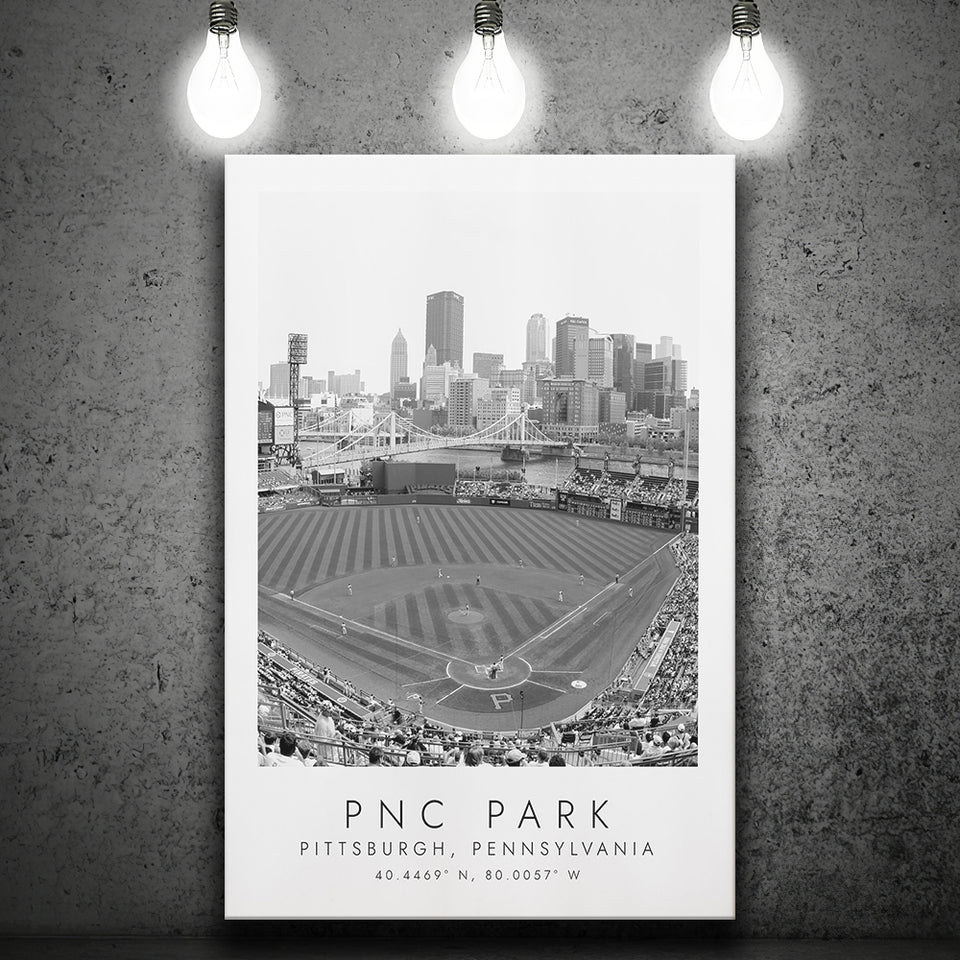 Pnc Park Pittsburgh Pirates Baseball Lovers Black And White Art Canvas Prints Wall Art Home Decor