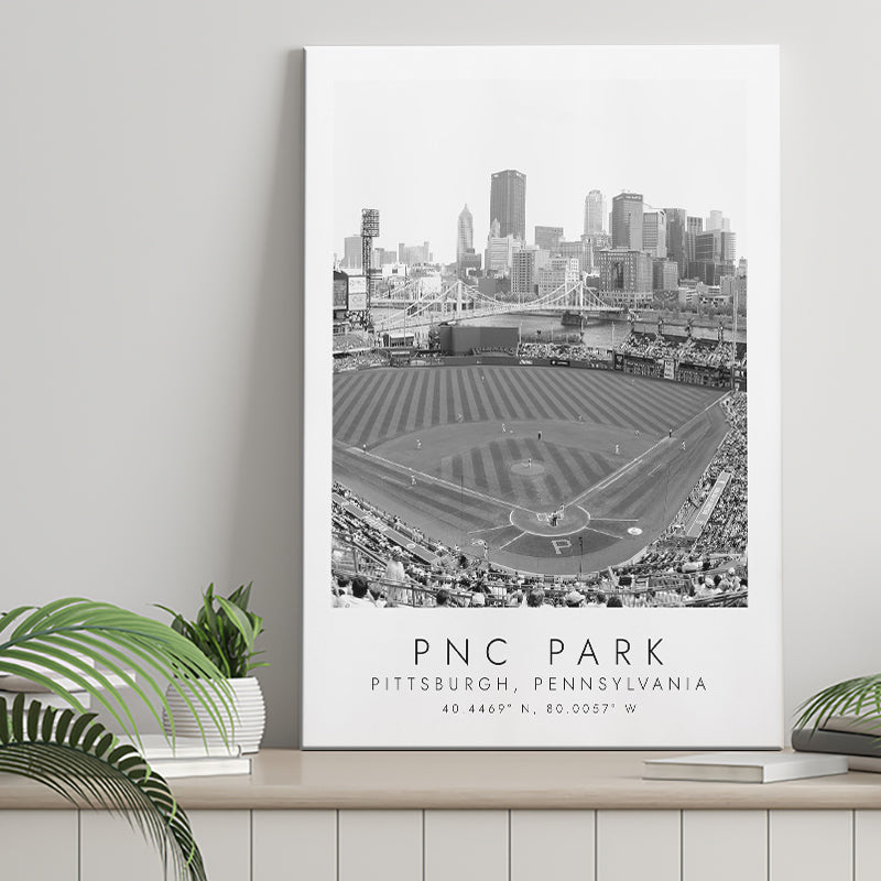Pnc Park Pittsburgh Pirates Baseball Lovers Black And White Art Canvas Prints Wall Art Home Decor