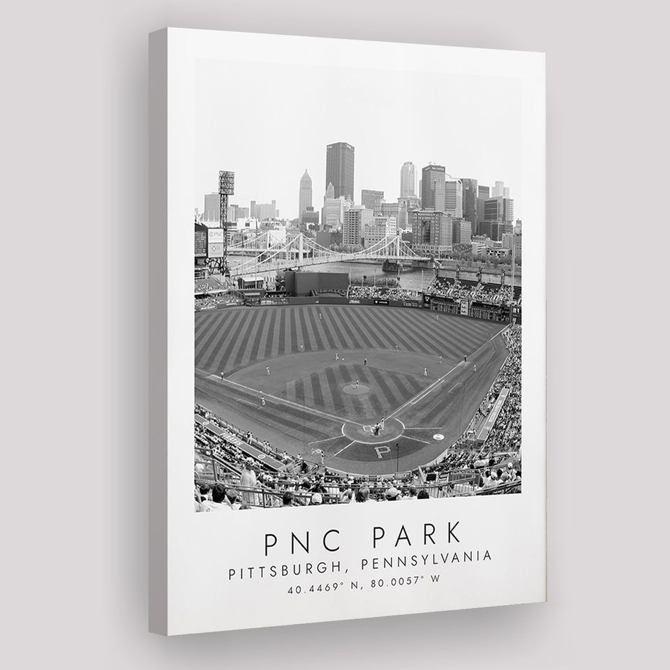 Pnc Park Pittsburgh Pirates Baseball Lovers Black And White Art Canvas Prints Wall Art Home Decor
