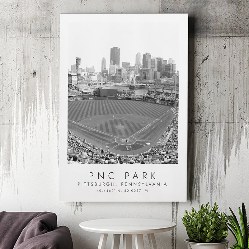 Pnc Park Pittsburgh Pirates Baseball Lovers Black And White Art Canvas Prints Wall Art Home Decor