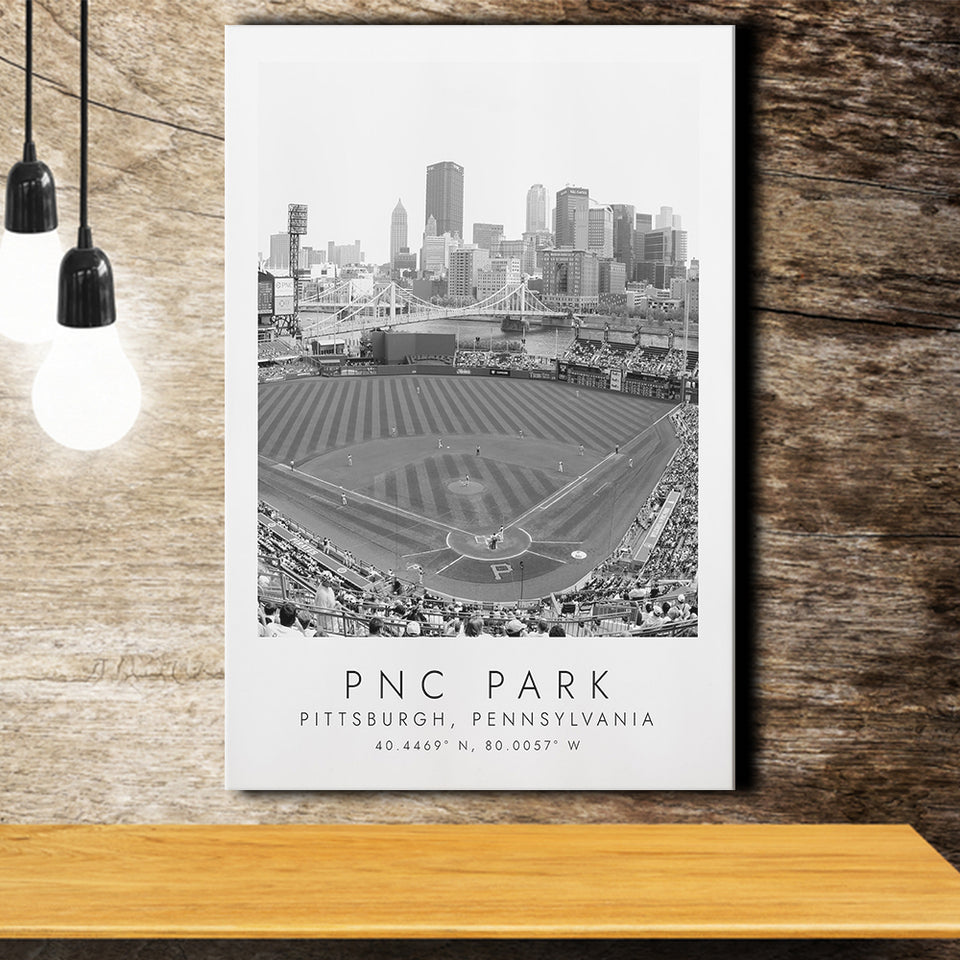 Pnc Park Pittsburgh Pirates Baseball Lovers Black And White Art Canvas Prints Wall Art Home Decor