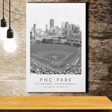 Pnc Park Pittsburgh Pirates Baseball Lovers Black And White Art Canvas Prints Wall Art Home Decor