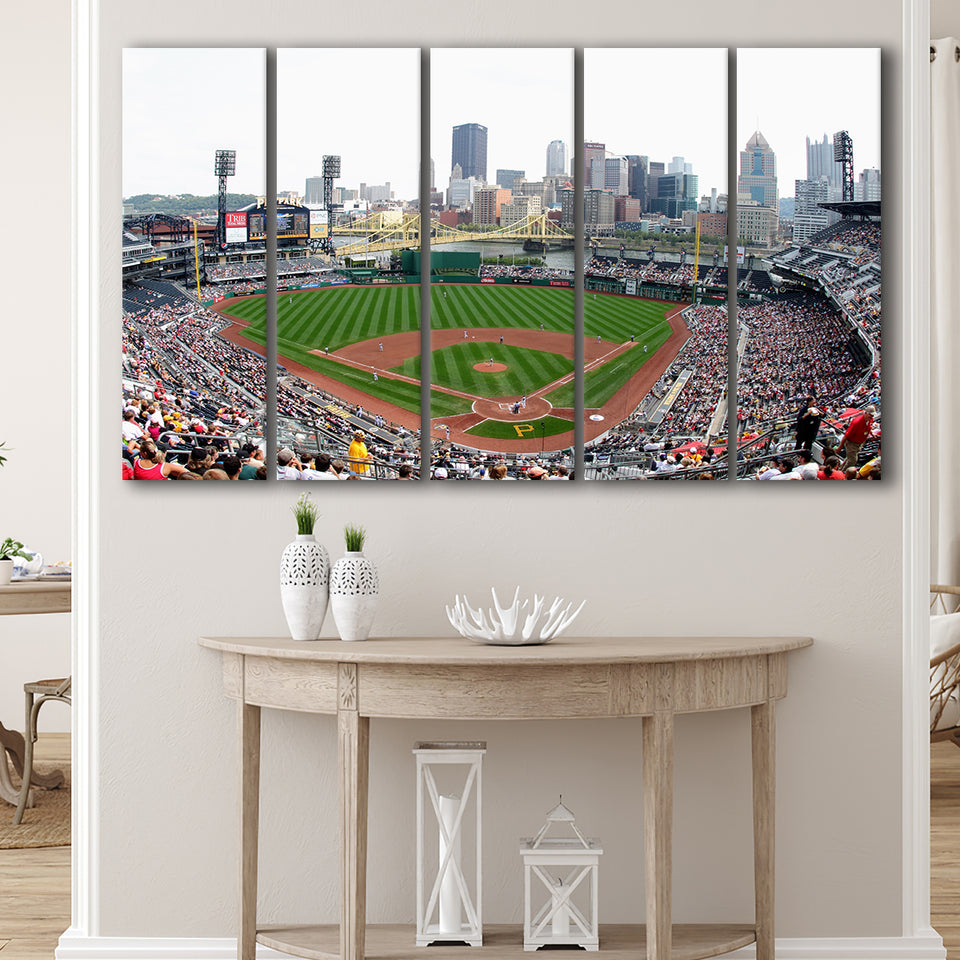 Pnc Park in Pittsburgh Pirates, Stadium Canvas, Sport Art, Gift for him, Multi Panels B, Canvas Prints Wall Art Decor