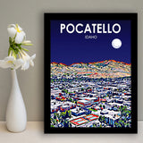 Pocatello ID Art V1, City Art Print, Framed Art Print Wall Art Home Decor, Framed Picture