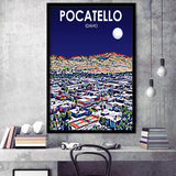 Pocatello ID Art V1, City Art Print, Framed Art Print Wall Art Home Decor, Framed Picture