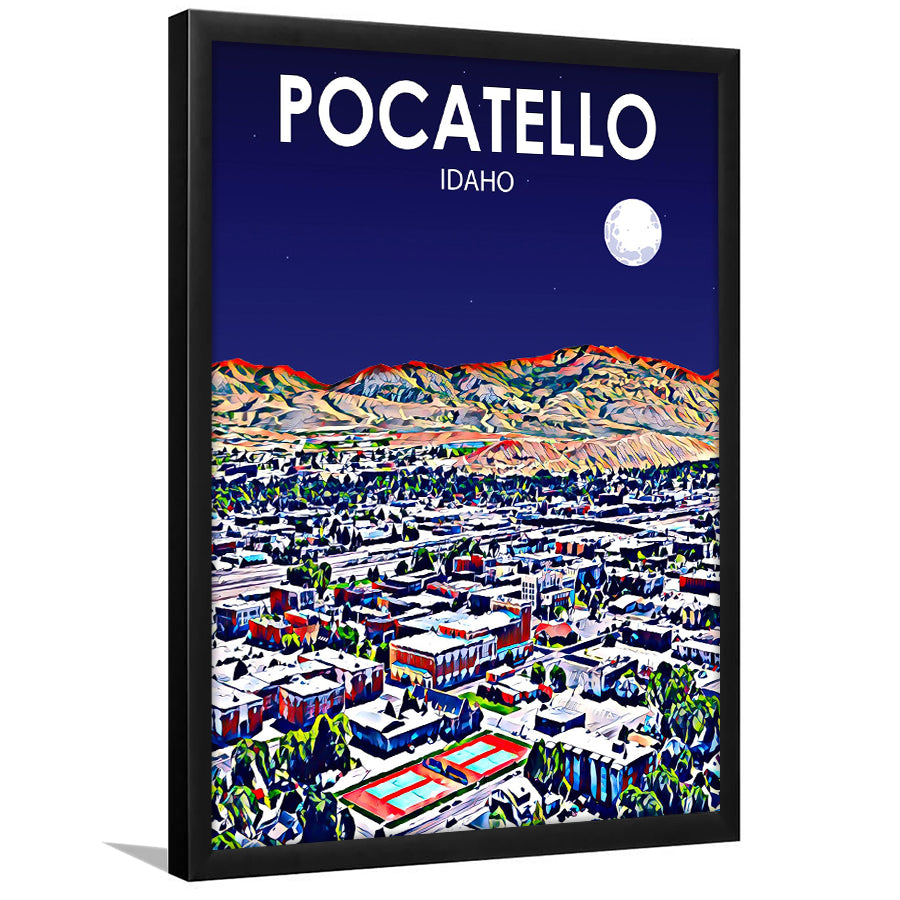 Pocatello ID Art V1, City Art Print, Framed Art Print Wall Art Home Decor, Framed Picture