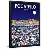 Pocatello ID Art V1, City Art Print, Framed Art Print Wall Art Home Decor, Framed Picture