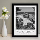 Point Lobos Big Sur California Black And White Art Framed Art Prints Wall Art Decor, Framed Picture