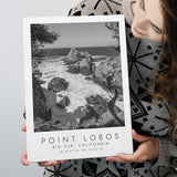 Point Lobos Big Sur California Black And White Art Canvas Prints Wall Art Home Decor