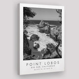 Point Lobos Big Sur California Black And White Art Canvas Prints Wall Art Home Decor