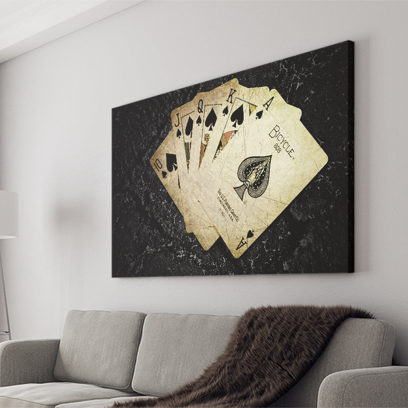 Black And Gold Ace Of Spades Card Canvas Poster