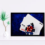 Poker, Poker Player Gift Framed Art Prints Wall Art Decor,Black Frame, Ready to hang