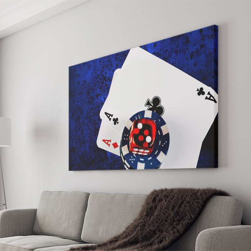 Poker, Poker Player Gift Canvas Prints Wall Art Home Decor - Painting Canvas, Ready to hang
