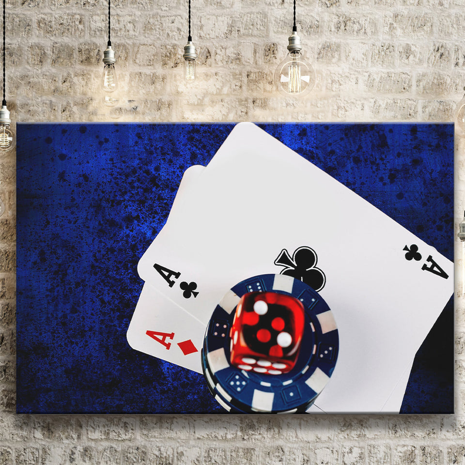 Poker, Poker Player Gift Canvas Prints Wall Art Home Decor - Painting Canvas, Ready to hang