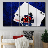 Poker, Poker Player Gift 5 Panels B,Large Canvas,Canvas Prints Wall Art Home Decor