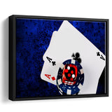 Poker, Poker Player Gift Framed Canvas Prints Wall Art Decor, Black Floating Frame