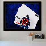 Poker, Poker Player Gift Framed Art Prints Wall Art Decor,Black Frame, Ready to hang