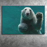 Polar Bear Under Water, Polar Bear Wall Decor Canvas Prints Wall Art Home Decor - Painting Canvas, Ready to hang