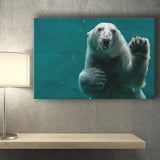 Polar Bear Under Water, Polar Bear Wall Decor Canvas Prints Wall Art Home Decor - Painting Canvas, Ready to hang