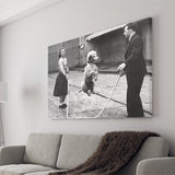 Poodle Jump Rope Black And White Print, French Poodle Canvas Prints Wall Art Home Decor