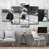 Poodle Jump Rope Black And White Print, French Poodle 5 Panels, Canvas Prints Wall Art Decor, Large Canvas Art