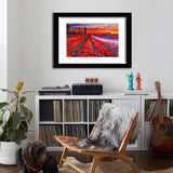 Poppy field sunset-Art Print,Framed art,Plexiglass Cover