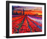 Poppy field sunset-Art Print,Framed art,Plexiglass Cover