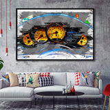 Porsche GT3 Cockpit Framed Canvas Prints Wall Art Decor - Painting Canvas, Framed Picture, Home Decor