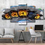 Porsche GT3 Cockpit 5 Pieces Canvas Prints Wall Art Decor - Painting Canvas, Mixed Canvas, Multi Panels