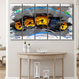 Porsche GT3 Cockpit 5 Piece B Canvas Prints Wall Art Decor, Multi Panels,Large Canvas, Home Decor
