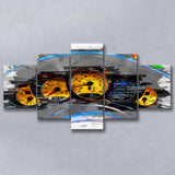 Porsche GT3 Cockpit 5 Pieces Canvas Prints Wall Art Decor - Painting Canvas, Mixed Canvas, Multi Panels